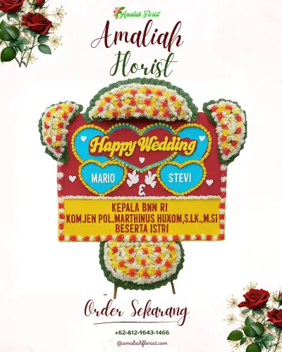 Karangan Papan Bunga Pernikahan di Hilton Bandung